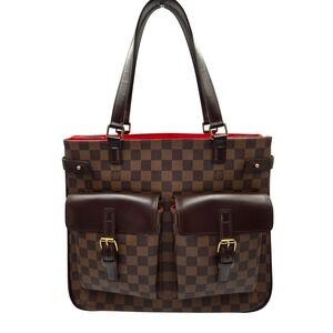 Louis Vuitton Damier Uzes Ebene Tote Bag Brown Canvas Gold Hardware N51109